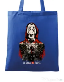 Sacosa din panza La casa de papel Albastru regal