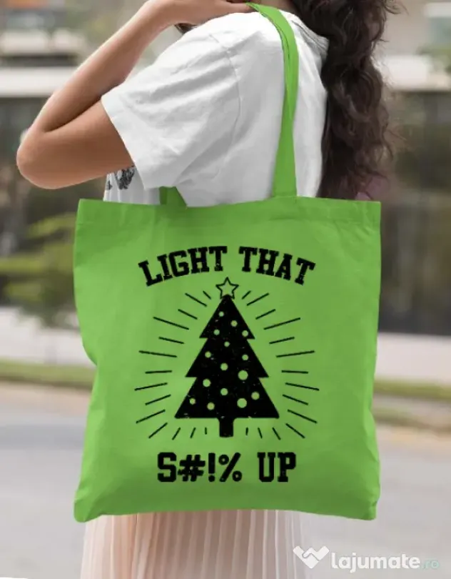 Sacosa din panza Light that up Verde mar