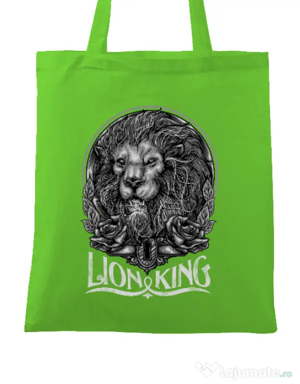 Sacosa din panza Lion king Verde mar