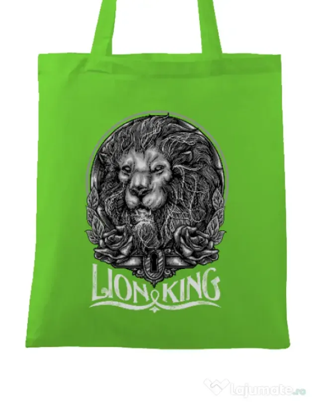 Sacosa din panza Lion king Verde mar