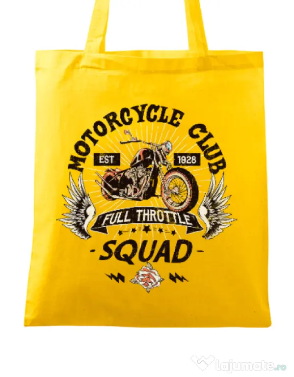 Sacosa din panza Motorcycle club Galben
