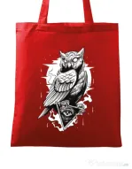 Sacosa din panza Owl Rosu