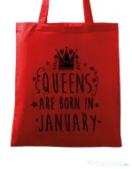 Sacosa din panza Queens are born in January Rosu