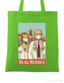 Sacosa din panza Real heroes Verde mar