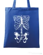 Sacosa din panza Ribcage Albastru regal