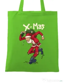 Sacosa din panza Santa Skank Kid Verde mar