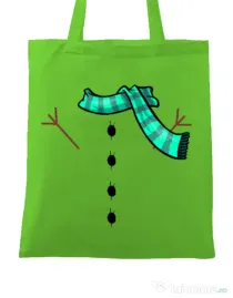 Sacosa din panza Snowman Verde mar