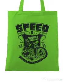 Sacosa din panza Speed and power Verde mar