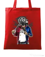 Sacosa din panza Suicide gas mask Rosu