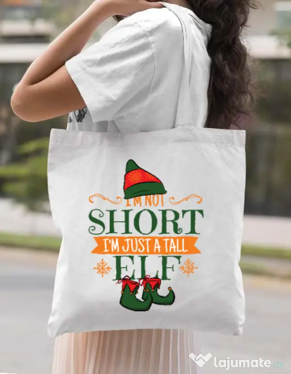 Sacosa din panza Tall Elf Alb