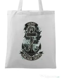 Sacosa din panza The anchor drops Alb