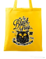Sacosa din panza The black flag owl Galben