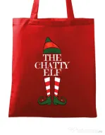 Sacosa din panza The chatty elf Rosu