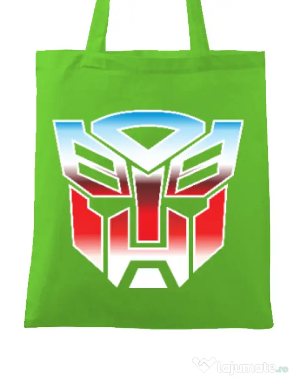 Sacosa din panza Transformers Verde mar