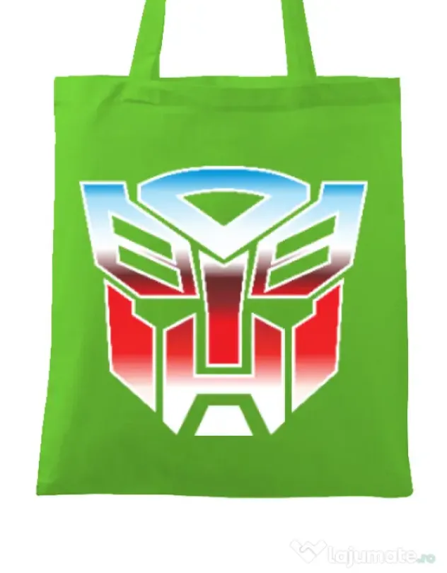 Sacosa din panza Transformers Verde mar