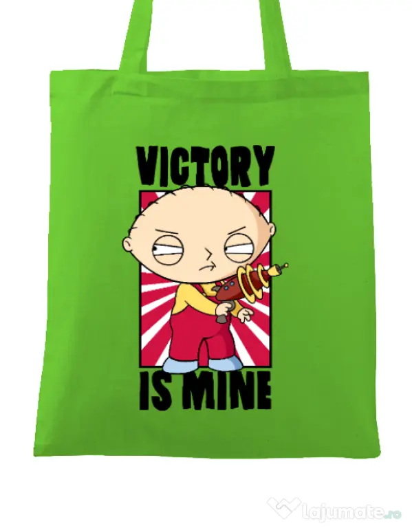 Sacosa din panza Victory is mine Verde mar