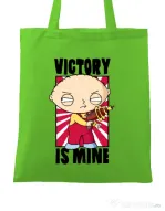 Sacosa din panza Victory is mine Verde mar
