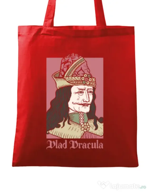 Sacosa din panza Vlad Dracula Rosu