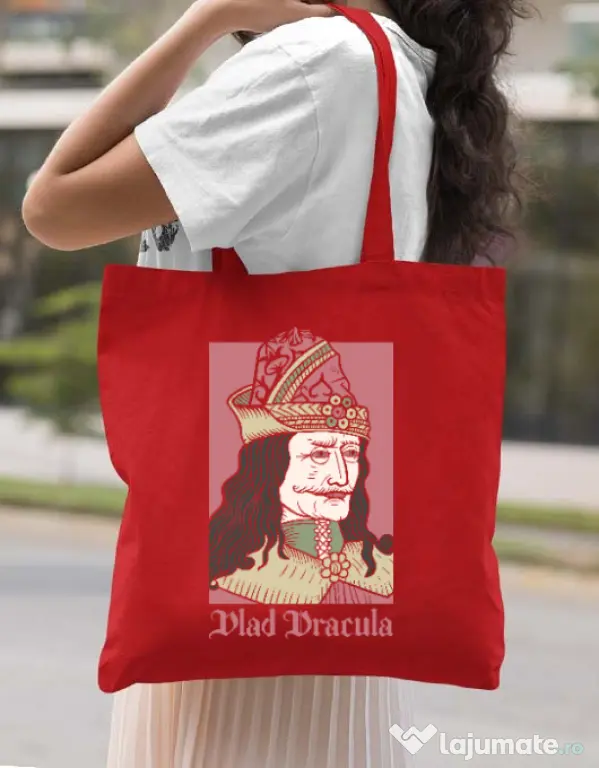 Sacosa din panza Vlad Dracula Rosu