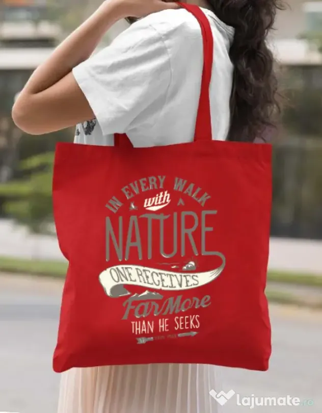 Sacosa din panza Walk of nature Rosu