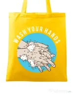 Sacosa din panza Wash your hands 2 Galben