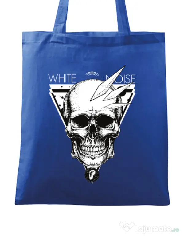 Sacosa din panza White noise Albastru regal