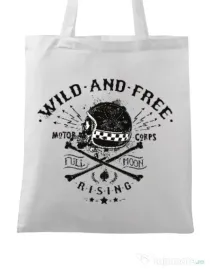 Sacosa din panza Wild and free Alb