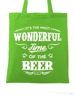 Sacosa din panza Wonderful time of the beer Verde mar