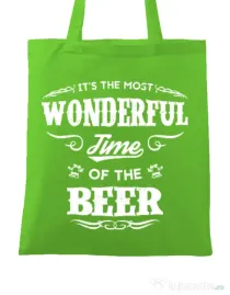 Sacosa din panza Wonderful time of the beer Verde mar