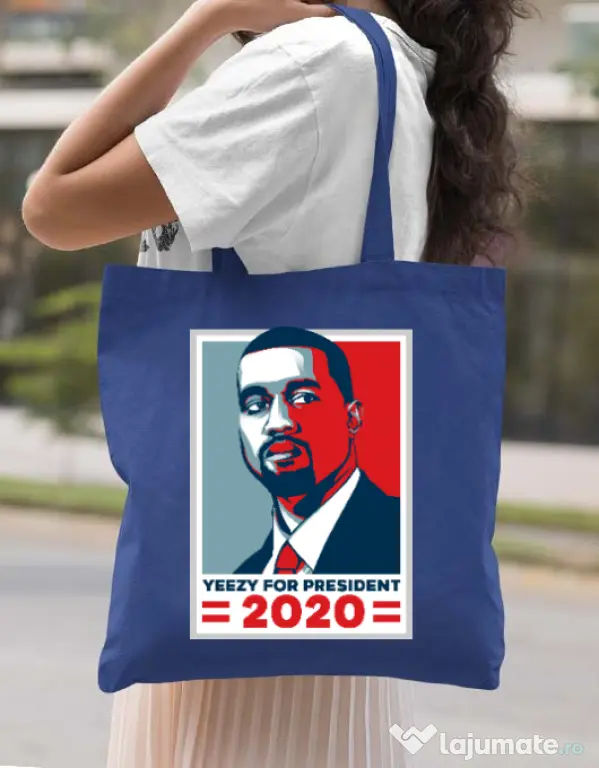 Sacosa din panza Yezzy for president Albastru regal