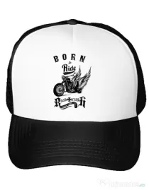 Sapca personalizata Born to ride Alb
