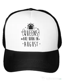 Sapca personalizata Queens are born in August Alb