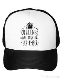 Sapca personalizata Queens are born in September Alb