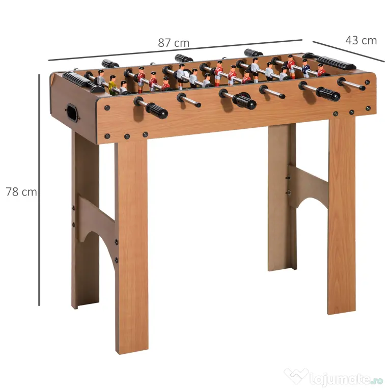 HOMCOM Teren de Fotbal Balilla Profesionala in Lemn MDF, 87x 4 x78cm | Aosom Romania