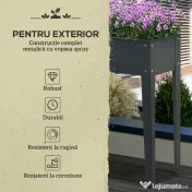 Outsunny Jardiniera Metalica Inaltata cu 3 Orificii de Scurgere, 100x30x80cm | Aosom Romania