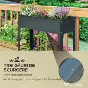 Outsunny Jardiniera Metalica Inaltata cu 3 Orificii de Scurgere, 100x30x80cm | Aosom Romania