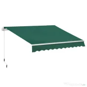 Copertină Retractabilă Manuală Outsunny pentru Verandă, 3x2 m, Verde | Aosom Romania 