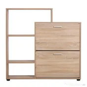 HOMCOM Dulap Pantofi Design Modern 20 Perechi pentru Hol in Lemn 101,5 x 25,5 x 98 cm | Aosom Romania 