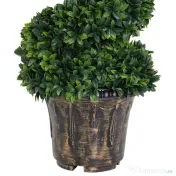 Outsunny Plantă Artificială Decorativă Buxus în Spirală cu Ghiveci Inclus, Ф32x120 cm, Verde | Aosom Romania 
