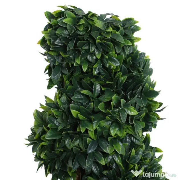 Outsunny Plantă Artificială Decorativă Buxus în Spirală cu Ghiveci Inclus, Ф32x120 cm, Verde