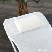 Outsunny Șezlong Pliabil cu Spătar Reglabil pe 5 Nivele și Pernă, Șezlong de Grădină cu Material Texteline, pentru Plajă, Piscină, Grădină, 182x56x28 cm, Crem | Aosom Romania 
