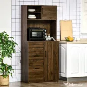 HOMCOM Dulap Modern cu 3 Sertare și Dulapioare, Mobilier de Cameră din Lemn, 80x40x178 cm, Alb | Aosom Romania 