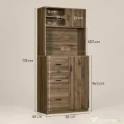 HOMCOM Dulap Modern cu 3 Sertare și Dulapioare, Mobilier de Cameră din Lemn, 80x40x178 cm, Alb | Aosom Romania 