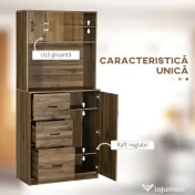HOMCOM Dulap Modern cu 3 Sertare și Dulapioare, Mobilier de Cameră din Lemn, 80x40x178 cm, Alb | Aosom Romania 