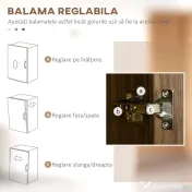 HOMCOM Dulap Modern cu 3 Sertare și Dulapioare, Mobilier de Cameră din Lemn, 80x40x178 cm, Alb | Aosom Romania 