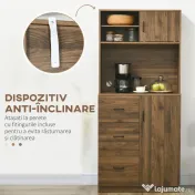 HOMCOM Dulap Modern cu 3 Sertare și Dulapioare, Mobilier de Cameră din Lemn, 80x40x178 cm, Alb | Aosom Romania 