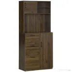 HOMCOM Dulap Modern cu 3 Sertare și Dulapioare, Mobilier de Cameră din Lemn, 80x40x178 cm, Alb