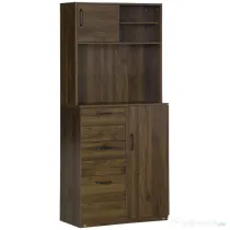 HOMCOM Dulap Modern cu 3 Sertare și Dulapioare, Mobilier de Cameră din Lemn, 80x40x178 cm, Alb