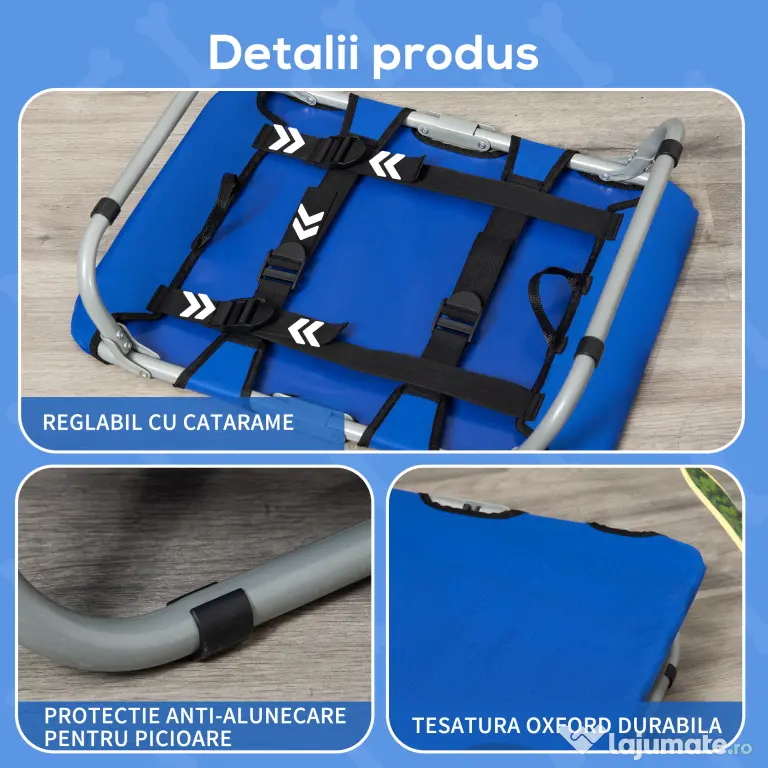 PawHut Saltele Pliabile Oxford pentru Câini, Confort Exterior/Interior, Albastru, 59x46x15cm | Aosom Romania