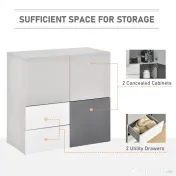 HOMCOM Dulap multifunctional cu sertare si usi, mobilier pentru Camera de zi Dormitor Birou | Aosom Romania 